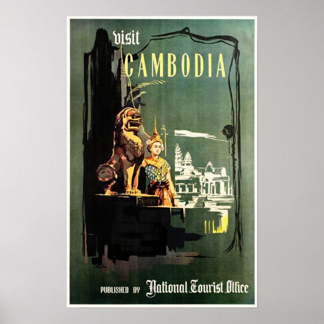 Poster VISITER CAMBODIA Office national du tourisme de Ph (Devant)