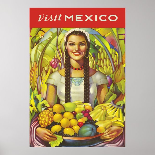 Poster Visiter le Mexique (Devant)
