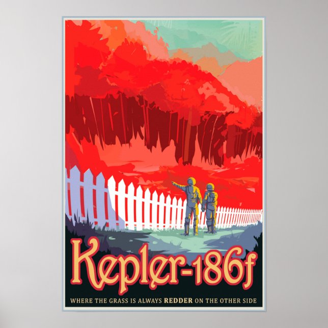 Poster VISITEZ KEPLER-186f NASA JPL Visions Of The Future (Devant)
