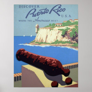 Poster Visitez la forteresse El Morro, Porto Rico, Vieux 