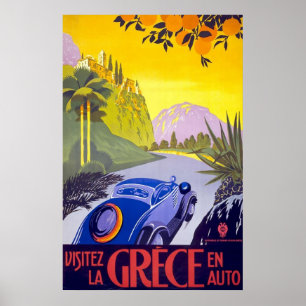 Poster Visitez La Grece En Auto Grèce
