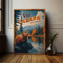 Visitez l'affiche Canada Beaver - Art Vintage voya