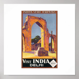 Poster Visitez l'affiche de voyage de Delhi