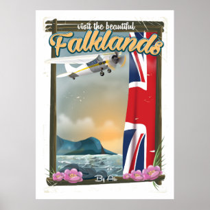 Poster Visitez l'affiche de voyage des belles Malouines