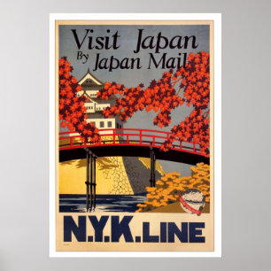 Poster Visitez l'affiche japonaise Retro