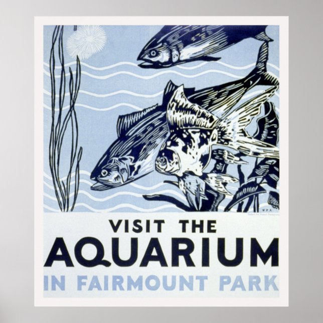 Poster Visitez l'aquarium de Fairmount Park (Devant)