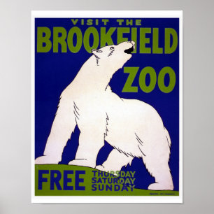 Poster Visitez le Brookfield Zoo WPA Vintage