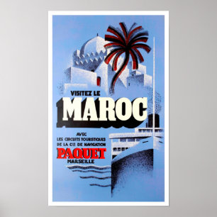 Poster Visitez le Maroc vintage voyage