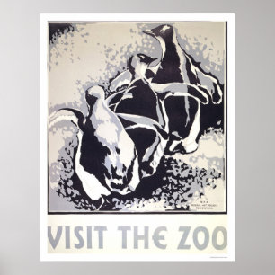 Poster Visitez le zoo Penguin 1936 WPA