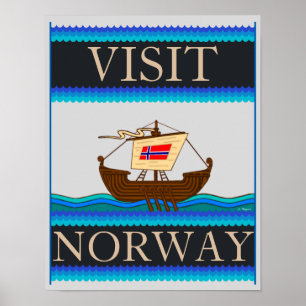 Poster Visitez Norvège Home / Bureau Decor (12,5"x16")