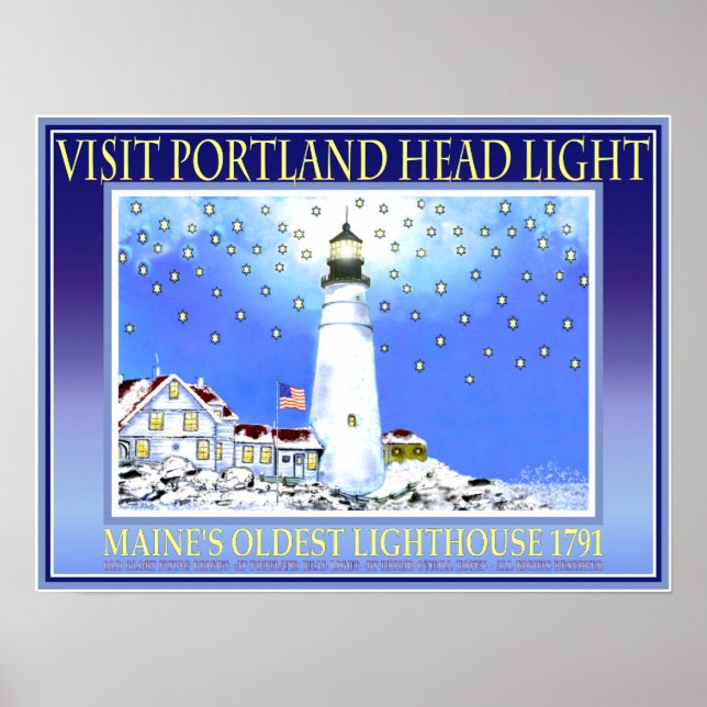 Poster Visitez Portland Head Light 1791 (Devant)