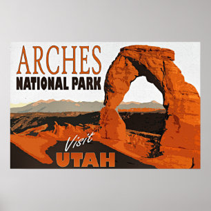 Poster Visitez Utah, Parc national des Arches,