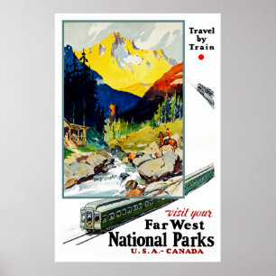 Poster Visitez vos parcs nationaux occidentaux lointains