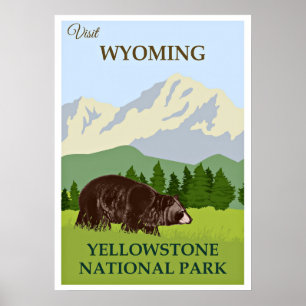 Poster Visitez Wyoming, Parc national de Yellowstone