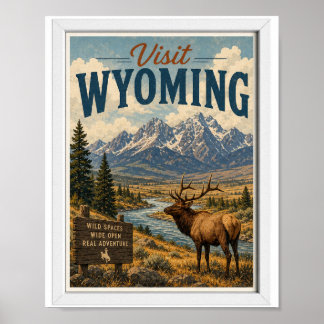 Poster Visitez Wyoming Voyage Vintage