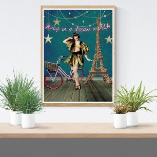 Poster Vit Dans Un Monde De Rêve Funky Altered Art