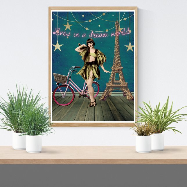 Poster Vit Dans Un Monde De Rêve Funky Altered Art (Créateur téléchargé)