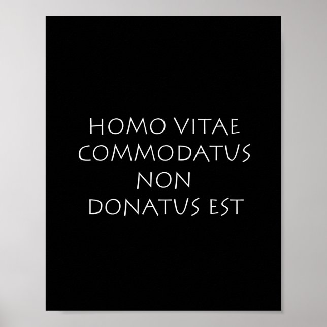 Poster vitae Homo commodatus non donatus est (Devant)