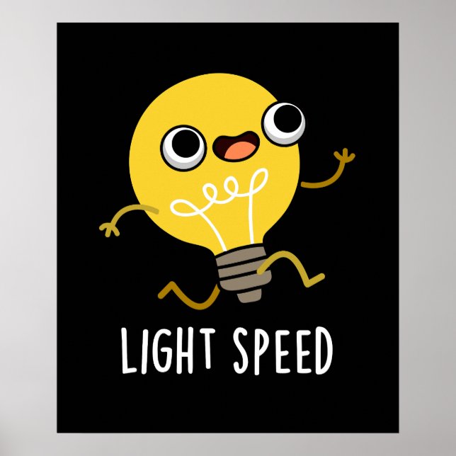 Poster Vitesse lumineuse amusante Coupe en bulbe Jeu fonc (Devant)