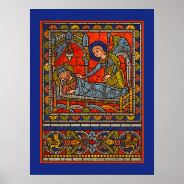 Poster Vitrail de Saint-Joseph Fenêtre Chartres (Devant)