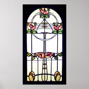 Poster Vitraux tendus vitrées vitrées Art nouveau fenêtre