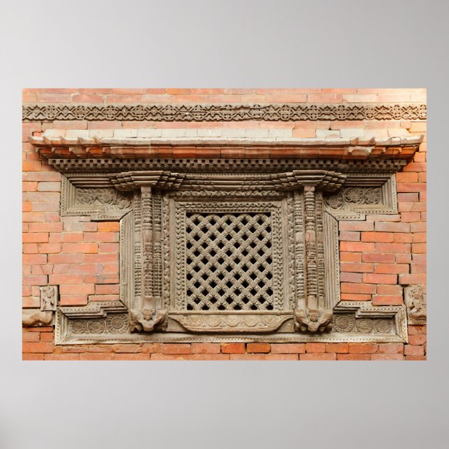 Poster Vitrine ancienne dans la cour de Nasal Chowk de Ha (Devant)