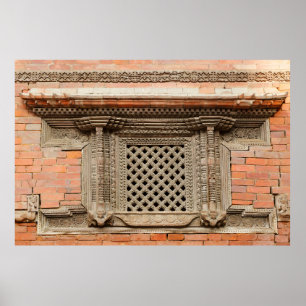 Poster Vitrine ancienne dans la cour de Nasal Chowk de Ha