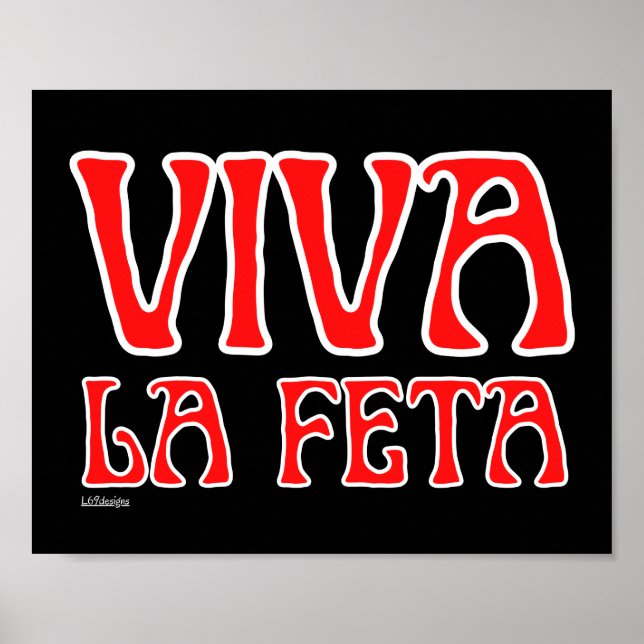 Poster VIVA LA FETA drôle de chandail de fromage grec (Devant)