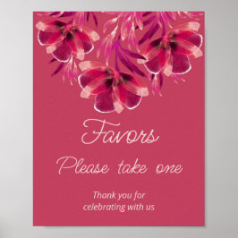Poster Viva Magenta, Floral, Favors prenez-en un 