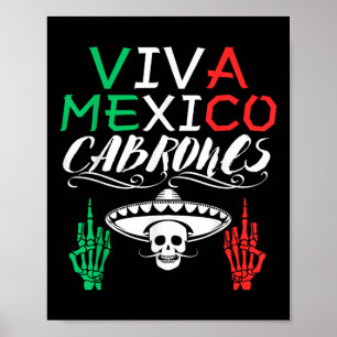 Poster Viva Mexique Cabrones Fête de l'Indépendance Drape