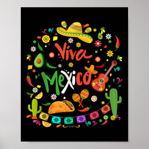 Poster Viva Mexique Fête mexicaine de l'indépendance Viva