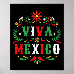 Poster Viva Mexique Pour La Fête De L'Indépendance Mexica