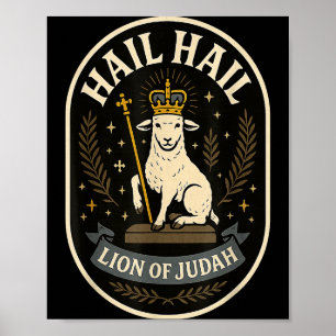 Poster Vive Lion de Juda - Emblème audacieux Jésus chréti