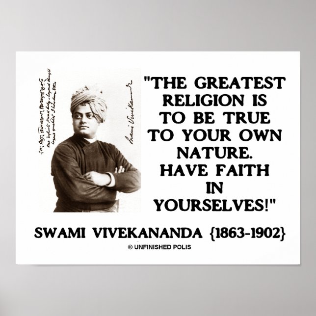 Poster Vivekananda La Religion La Plus Grande Pour Être V (Devant)