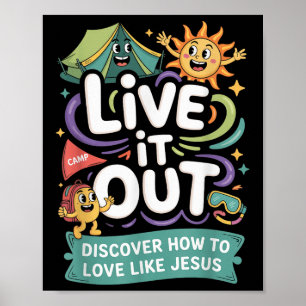 Poster Vivez-le Amour comme Jésus Vbs 2025 Cam chrétien