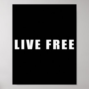Poster Vivez Libre Chrétien Conservateur Noir Et Blanc Q