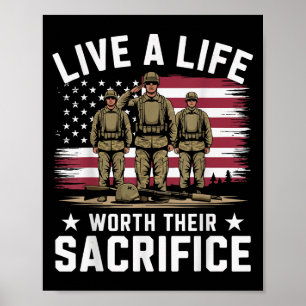 Poster Vivez Une Vie Qui Vaut La Peine De Leur Sacrifice 