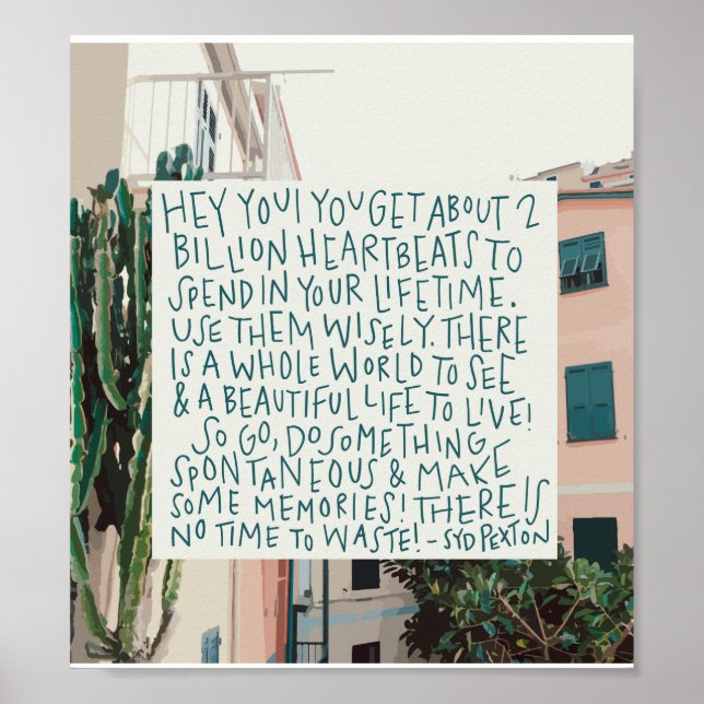 Poster Vivez votre Citation de vie (Devant)