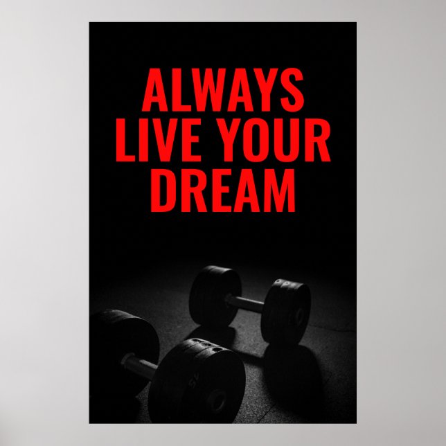 Poster Vivez votre rêve Bodybuilding entraînement Fitness (Devant)