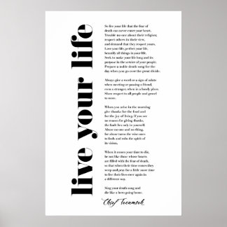 Poster Vivez votre vie par Tecumseh