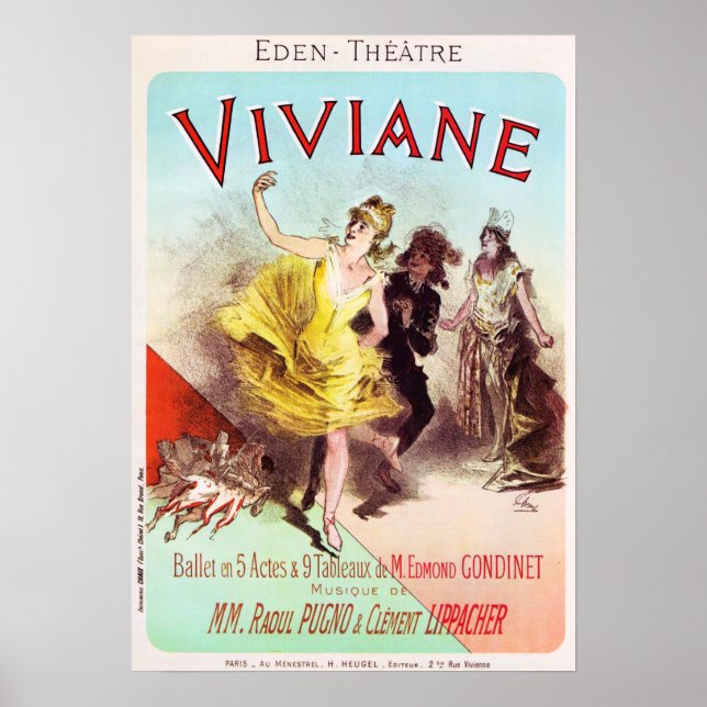 Poster VIVIANE Eden Théâtre Vieux Ballet Danse Opéra (Devant)