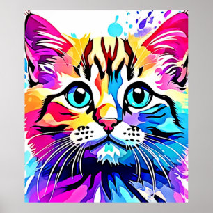 Poster Vivid Kitty Vibes Design