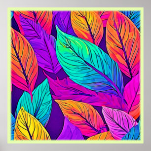 Poster Vivid Motif feuille