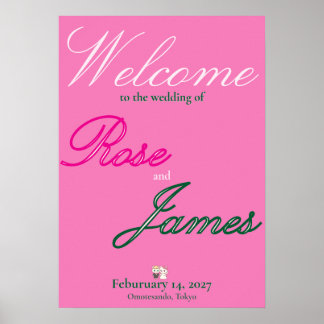 Poster Vivid Pink Y2K Anime Gothic Cat Wedding ポスター