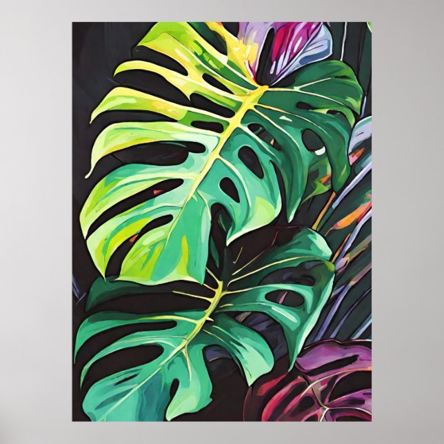 Poster Vivid Tropiques Monstera Artprint Feuille (Devant)