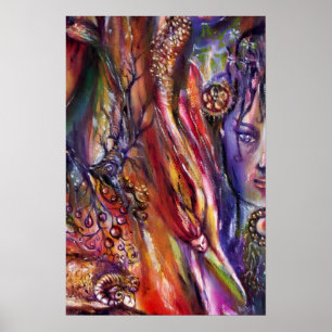 Poster VIVIEN ET MERLIN Arthurian Legends Aquarelle