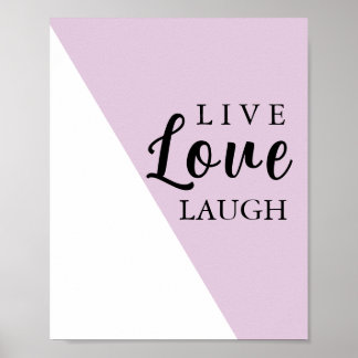 Poster Vivre Aimer Rire Typographie Motivationnelle