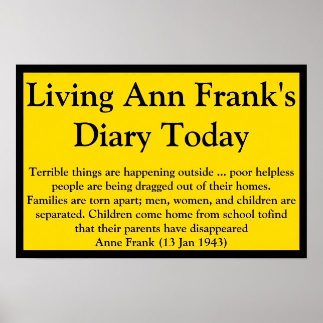 Poster Vivre la citation du journal d'Anne Frank (Devant)