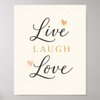 Poster Vivre Rire Aimer Typographie
