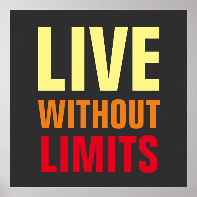 Poster Vivre Sans Limites Motivation Inspirationnelle (Devant)